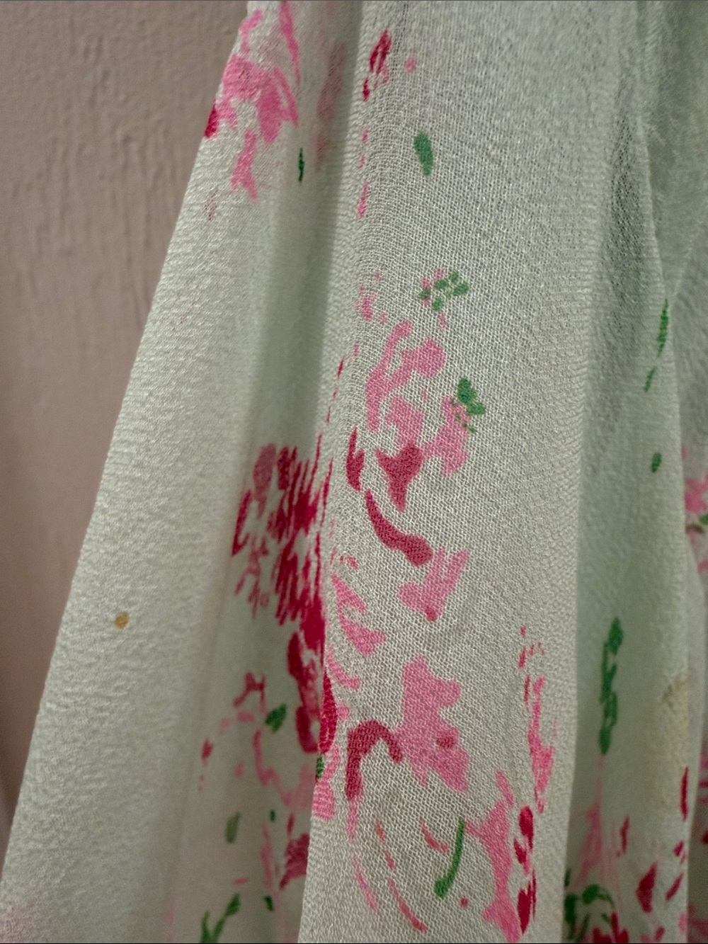 Vintage Abercrombie & Fitch Y2K Floral Ruffle Skirt 100% Silk - Picture 12 of 15